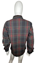 Load image into Gallery viewer, A small Vintage Western Wrangler button up with all over plaid print and velvet embellishment. Measured FlatChest - 32&quot;Sleeve - 23&quot;Length - 24&quot;