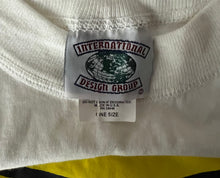 Load image into Gallery viewer, This is a Vintage 90&#39;s International Group smiley face american flag T-shirt/Dress. Measured Flat Chest - 46&quot; Length - 37&quot;
