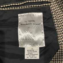 Load image into Gallery viewer, Introducing the Vintage Index Men Blazer, a medium brown micro houndstooth 3-button blazer with a timeless appeal. This blazer boasts a flat chest measurement of 40 inches, sleeve length of 25 inches, and an overall length of 31 inches, making it a per...