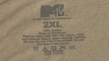 Load image into Gallery viewer, Get ready to be the star of any throwback party with this quirky and playful Retro MTV T-Shirt! Featuring a v-neck cut and a classic 90&#39;s design, this extra large tan shirt is perfect for channeling your 90&#39;s nostalgia. Don&#39;t miss out on this piece of...
