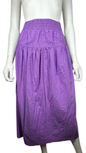 Load image into Gallery viewer, Experience the elegance and quality of our Vintage Laurente&#39; Skirt in gorgeous purple. Featuring a stylish pull-on design and convenient pockets, this skirt is also made with a stretch fabric for maximum comfort. With a flat waist of 30 inches, roomy h...