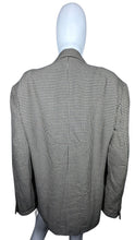 Load image into Gallery viewer, Introducing the Vintage Index Men Blazer, a medium brown micro houndstooth 3-button blazer with a timeless appeal. This blazer boasts a flat chest measurement of 40 inches, sleeve length of 25 inches, and an overall length of 31 inches, making it a per...