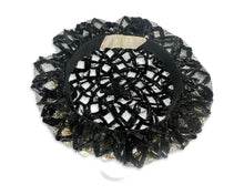 Load image into Gallery viewer, This vintage black hat by John Frederics features a beautiful basket weave and floral design. With a diameter of 7&quot;, it&#39;s the perfect statement piece for any outfit. This iconic designer also created hats for &quot;Gone with the Wind&quot;. Add a touch of nostal...