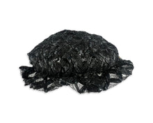 Load image into Gallery viewer, This vintage black hat by John Frederics features a beautiful basket weave and floral design. With a diameter of 7&quot;, it&#39;s the perfect statement piece for any outfit. This iconic designer also created hats for &quot;Gone with the Wind&quot;. Add a touch of nostal...