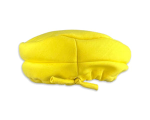 This super cool vintage yellow hat is handmade and measures a sweet 9 inches in diameter.