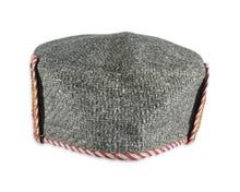 Load image into Gallery viewer, Get ready to stand out with our Handmade Tribal Hat! With its colorful and intricate design, this 8&quot; diameter hat is the perfect accessory for any outfit. The touch of gold threading adds a unique touch to this one-of-a-kind piece. Handcrafted with lov...