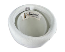Load image into Gallery viewer, Add a retro touch to your wardrobe with this 1960&#39;s vintage wool Breton hat. Designed by Sharon Originals, it includes a satin bow ribbon and is Union Made. The 6 1/2 inch crown adds a touch of elegance.