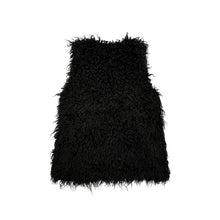 Load image into Gallery viewer, The H&amp;M Black Faux Fur vest comes with pockets, measuring 32&quot; in the chest and 24&quot; in length.