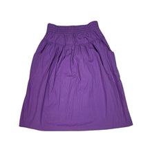 Load image into Gallery viewer, Experience the elegance and quality of our Vintage Laurente&#39; Skirt in gorgeous purple. Featuring a stylish pull-on design and convenient pockets, this skirt is also made with a stretch fabric for maximum comfort. With a flat waist of 30 inches, roomy h...