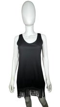 Load image into Gallery viewer, Vintage Black Cocktail fringe dress.