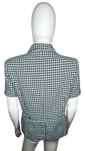 Load image into Gallery viewer, Vintage Sweet Suit Hounds Tooth button up top. Measured Flat Chest - 31&quot; Length - 23&quot;