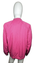 Load image into Gallery viewer, The Vintage Sag Harbor Pink Jacket is a zip up Members Only style jacket with zip up pockets. Measured Flat Chest - 33&quot; Sleeve - 23&quot; Length - 25&quot;
