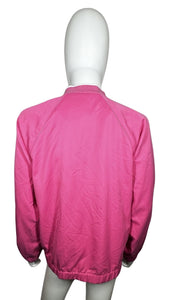 The Vintage Sag Harbor Pink Jacket is a zip up Members Only style jacket with zip up pockets. Measured Flat Chest - 33" Sleeve - 23" Length - 25"