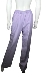 A size 12 pair of Vintage Blair lavender pull on pants with a stretch waist. Measured FlatWaist - 26"Hips - 36"Inseam - 28"Length - 41"