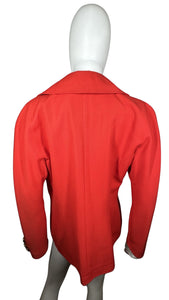 Experience the unique charm of the Vintage Alvin Bell Red Blazer, complete with stunning gold metal button accents on the sleeves and front. Enhance your style with this one-of-a-kind piece that measures 33" in the chest and 22" in the sleeves, with a...