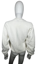 Load image into Gallery viewer, Get ready to make a statement with this cool Vintage Jerzeez See Jane Jump sweatshirt in white! The laid-back length of 24&quot; is perfect for jumping around, and the sleeves measuring 38&quot; will keep you feeling comfy and stylish.