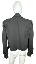 Load image into Gallery viewer, This Designer Madison Marcus Blazer comes in classic black and features feathers. When laid flat, it measures 32&quot; from chest to chest and has a sleeve length of 25 1/2&quot;. With a front length of 26&quot; and back length of 21&quot;, it&#39;s the perfect combination of...