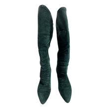 Load image into Gallery viewer, These high-top Clicks boots are crafted from soft green suede, boasting a size 8 fit for women. With a comfortable and stylish design, these boots are the perfect addition to any wardrobe. Stay on-trend and effortlessly chic with the versatile CLICKS b...