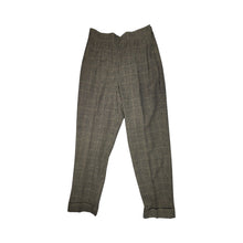 Load image into Gallery viewer, A unique throwback Liz Claiborne collection featuring a luxurious wool tweed suit adorned with houndstooth pattern. This suit comes with a blazer and pants set, with measurements of blazer chest at 30 inches, sleeve at 23 inches, and length at 29.5 inc...
