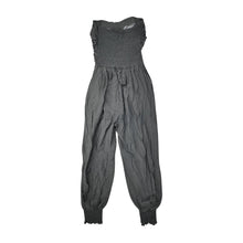 Load image into Gallery viewer, A medium grey jumpsuit without sleeves, featuring an elastic waist and ankles. Made by RND Los Angeles. Dimensions: 28&quot; chest, 20&quot; waist, 40&quot; hips, 25&quot; inseam, and length of 47&quot;.