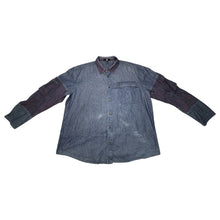 Load image into Gallery viewer, Rare sought after Vintage Girbaud denim mens button up with cargo red denim accents on sleeve and collar.   - Three lighter areas on front not as noticeable in person     Measured Flat   Chest - 46&quot;  Sleeve - 26&quot;  Length - 34&quot;   