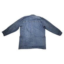 Load image into Gallery viewer, An extra large Vintage Rustic Denim Blazer with 2 buttons and front pockets. Measured FlatChest -36&quot;Sleeve - 22&quot;Length - 33 1/2&quot;
