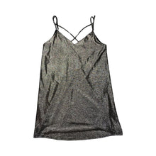 Load image into Gallery viewer, An extra small lame&#39; like material cocktail dress by Libby Story.      Measured Flat   Chest - 34&quot;   Waist - 35&quot;  Hips - 35&quot;  Length - ﻿31&quot;