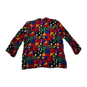 This is a Vintage South Coast colorful funky 80's-90's blazer with fun shapes on it. Measured Flat Chest - 36" Sleeve -19" Length - 28"