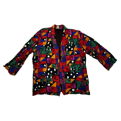 This is a Vintage South Coast colorful funky 80's-90's blazer with fun shapes on it.     Measured Flat   Chest - 36