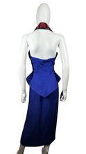 Load image into Gallery viewer, This stunning 80&#39;s Vintage En Francais set by Designer Huey Waltzer includes a top and skirt adorned with beautiful beading. The top features built-in breast cups and the skirt has a flirty slit in the front. When laid flat, the top measures 24&quot; across...
