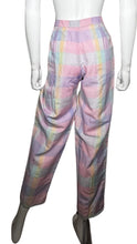 Load image into Gallery viewer, Introducing the Vintage For Pete&#39;s Sake Plaid Pant - a gorgeous, pastel plaid pant featuring a high waist, 2 buttons, and a zipper on the side. With a waist measurement of 26&quot;, hip measurement of 40&quot;, and an inseam of 27&quot;, this pant is sure to flatter...