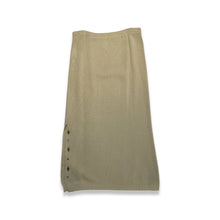 Load image into Gallery viewer, Get that 80&#39;s vibe with this matching set! A fab cream sweater and a stretchy skirts set, embellished with gold accents, rope design and gold studs along the skirt slit. Measurements for Top - 40&quot; chest, 22&quot; sleeves, 29&quot; length. Skirt - 34&quot; waist, 33&quot;...