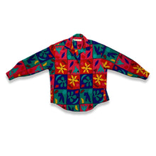 Load image into Gallery viewer, Check out this totally rad Vintage Chaus Blouse with long sleeves and small slits at the bottom! Unfortunately, it&#39;s missing one of its buttons (the second to last one, to be precise). Measured Flat: Chest - 39&quot;, Sleeve - 22&quot;.