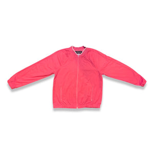 The Vintage Sag Harbor Pink Jacket is a zip up Members Only style jacket with zip up pockets. Measured Flat Chest - 33" Sleeve - 23" Length - 25"