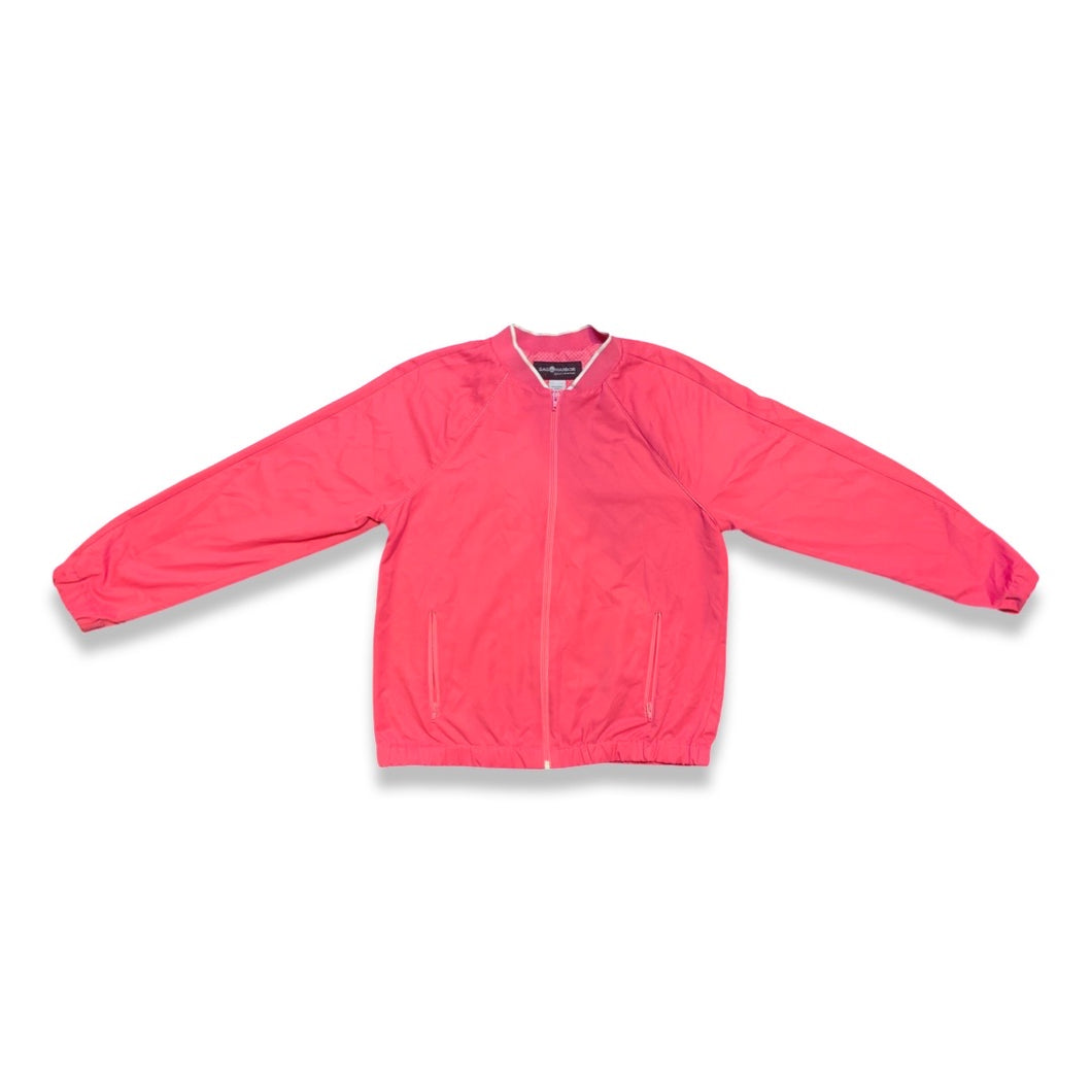 The Vintage Sag Harbor Pink Jacket is a zip up Members Only style jacket with zip up pockets. Measured Flat Chest - 33