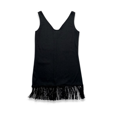 Vintage Black Cocktail fringe dress. Measured Flat Chest - 30