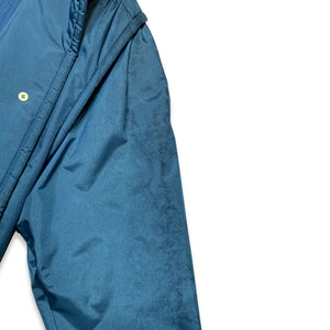 Vintage Objectives blue nylon snap trench style double layered removable inner layer jacket.  Measured Flat   Chest - 36"  Sleeve - 22 1/2"  Length - 45" 